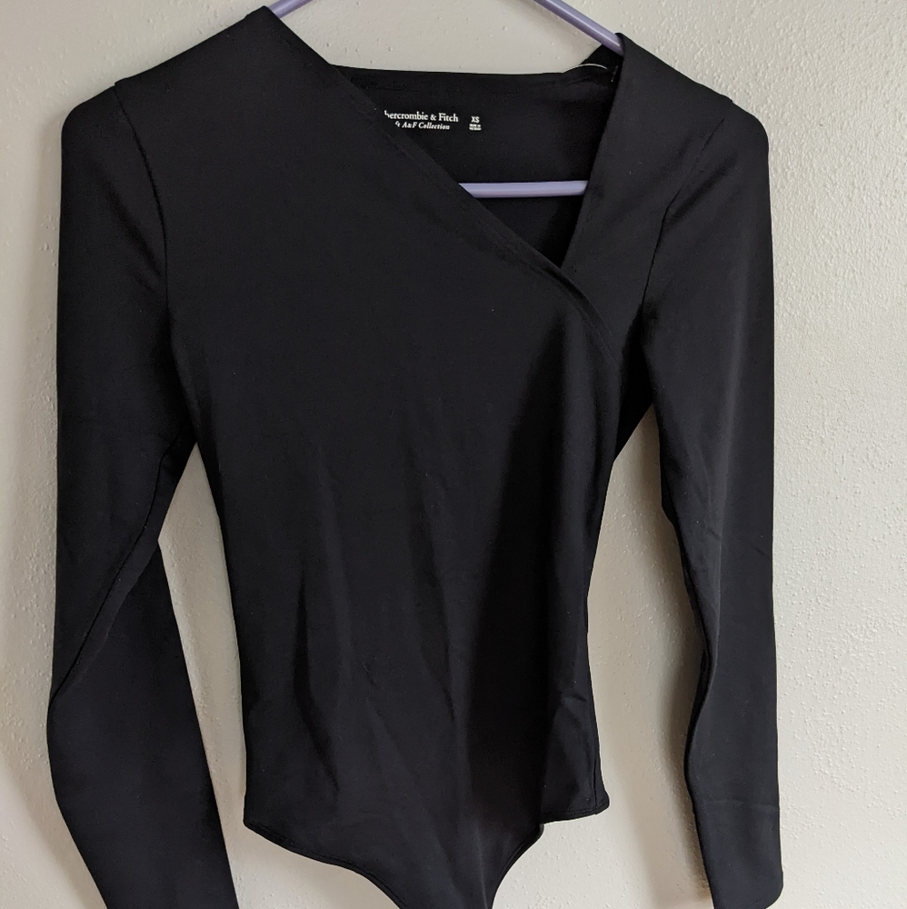 Abercrombie & Fitch Black Asymmetrical Bodysuit